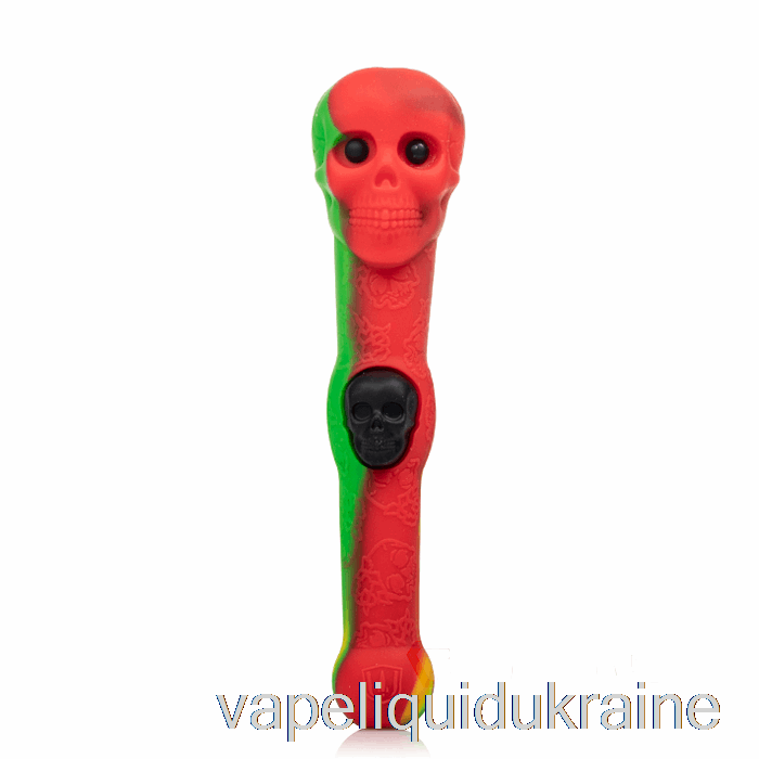Vape Ukraine Stratus Skull Dipper Silicone Dab Straw Rasta (Green / Red / Yellow)